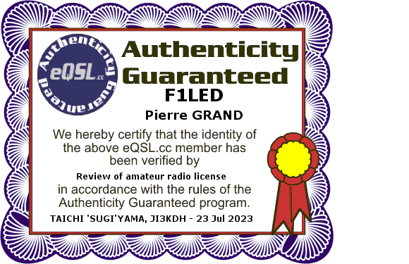 eQSL.cc Certificate